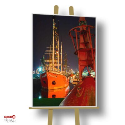 Bremerhaven Feuerschiff Elbe 3 – 80x120 cm Canvas + Schattenfugenrahmen