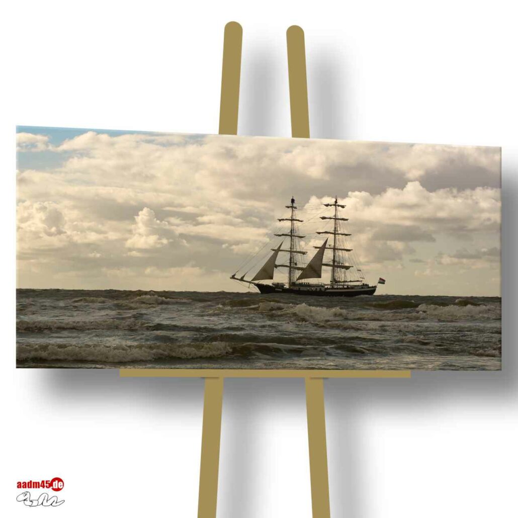 Norderney Segelschiff Mercedes auf der Nordsee 120x60 cm Canvas