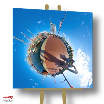 Bremerhaven Neuer Hafen Little Planet 90x90 cm Canvas