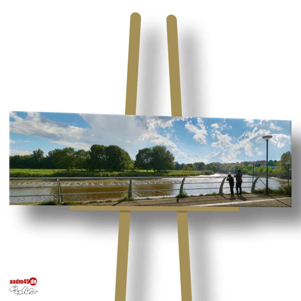 Bremerhaven Geeste Zwei Angler 120x40 cm Canvas