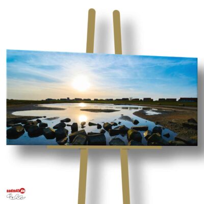Baltrum Wasserspiegelung im Sonnenuntergang 100x50 cm Canvas