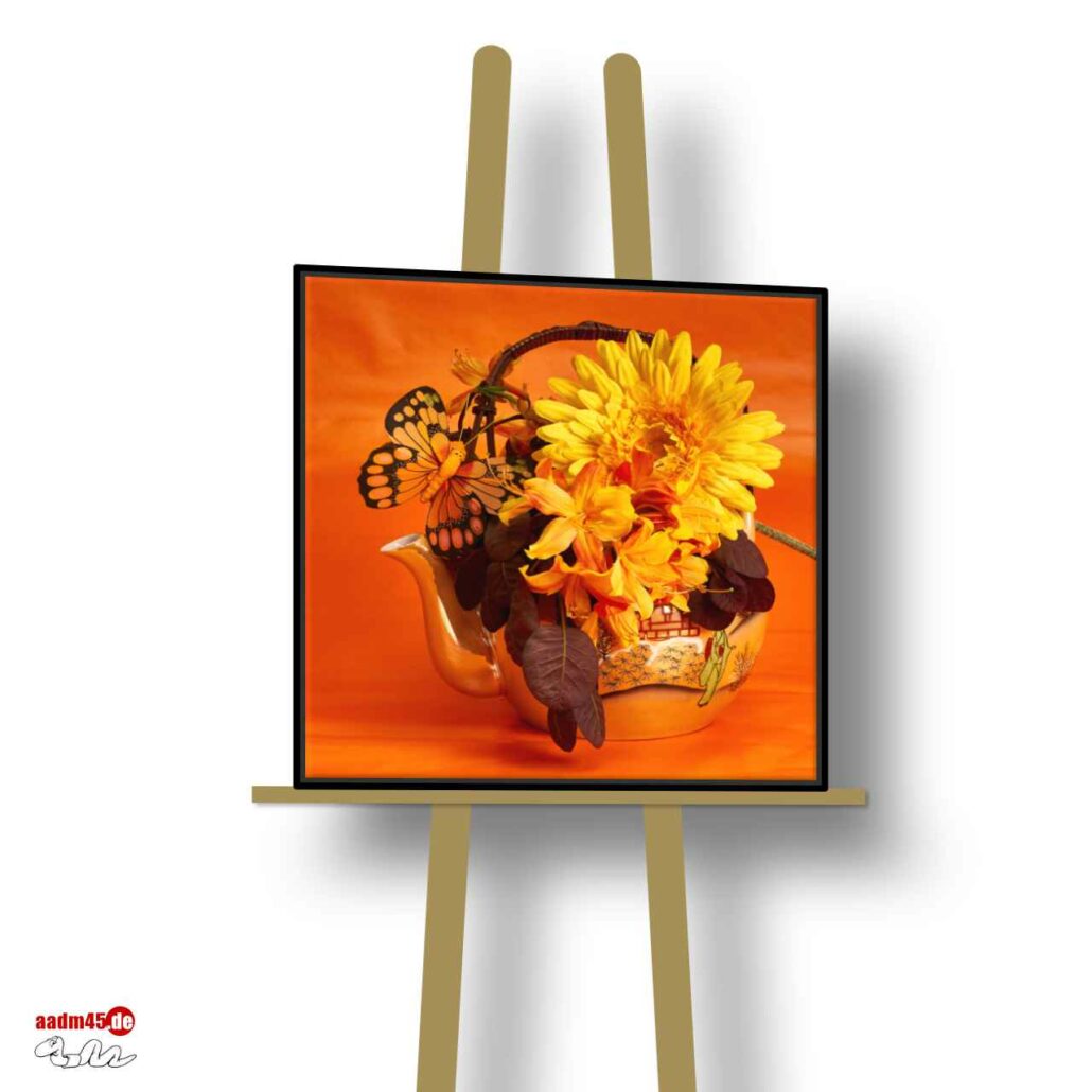 Edition Teeblumen Motiv Azalee Pigmentdruck auf Leinwand 45x45 cm