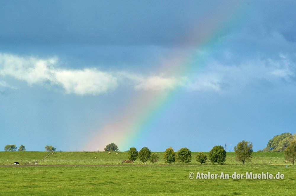 Regenbogen am Deich 2 © Adrian Wackernah (VG Bild-Kunst Nr.: 2219193) - https://atelier-an-der-muehle.de