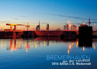 Postkarte Bremerhaven Doppelschleuse Fischereihafen © 2016 Adrian J.-G. Wackernah