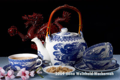 Fotografie Tee-Genuss China blau mit Drache © 2009 Ilona Weinhold-Wackernah
