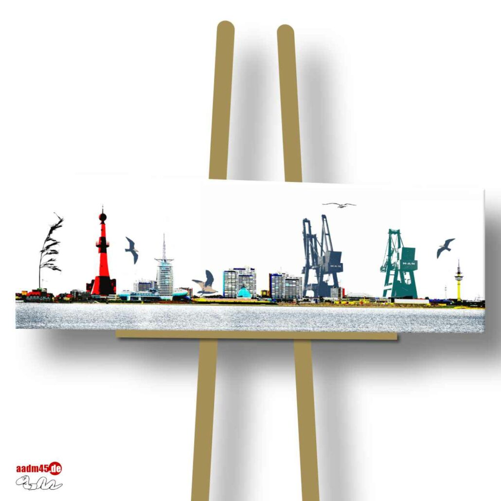 Komposition Bremerhaven Skyline 150x50 cm Canvas