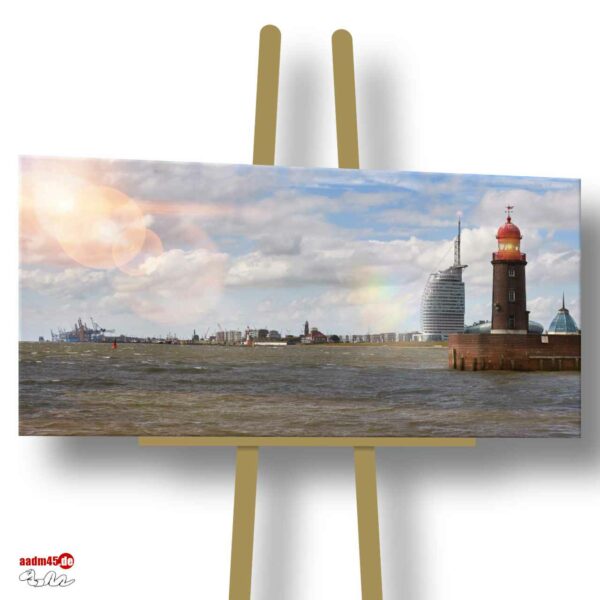 Bremerhaven Skyline mit Moleturm 120x60 cm Canvas