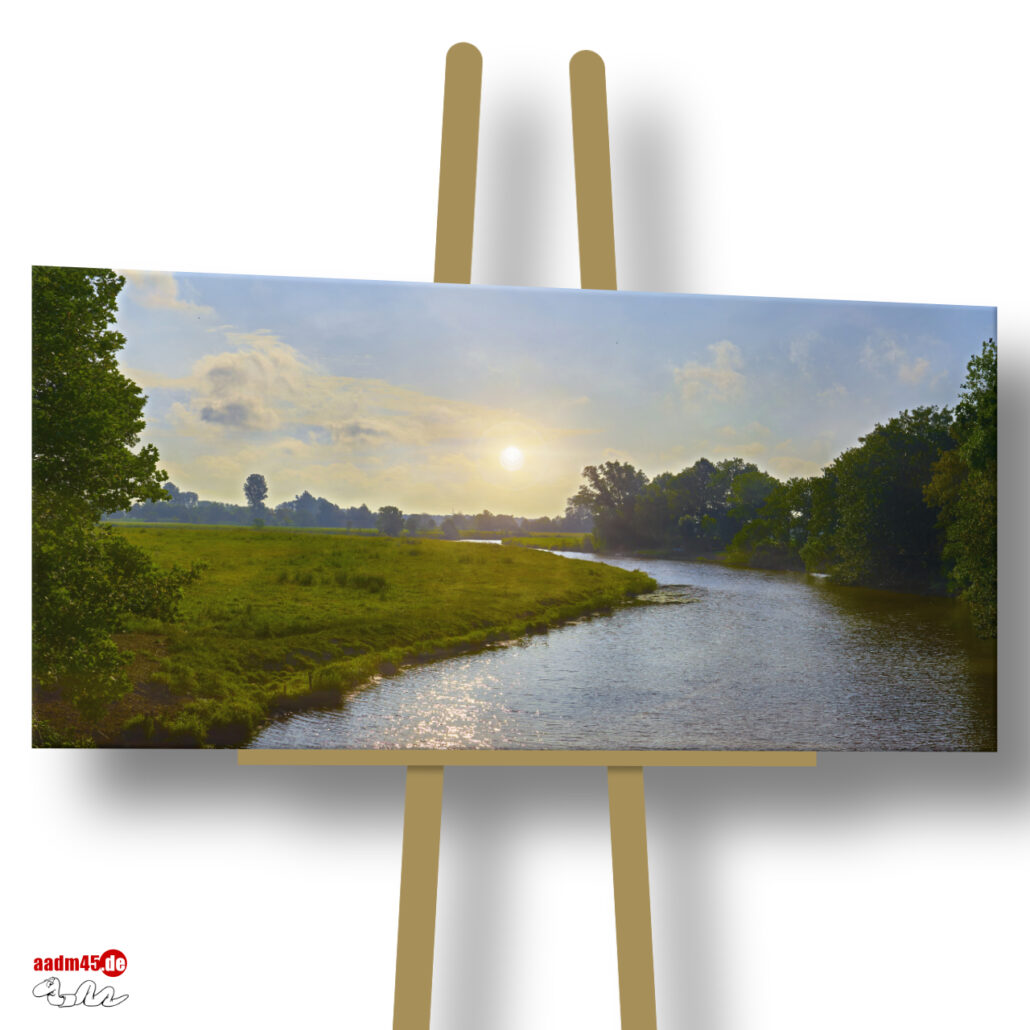 Loxstedt Der Fluss Lune in 120x60 cm auf Canvas