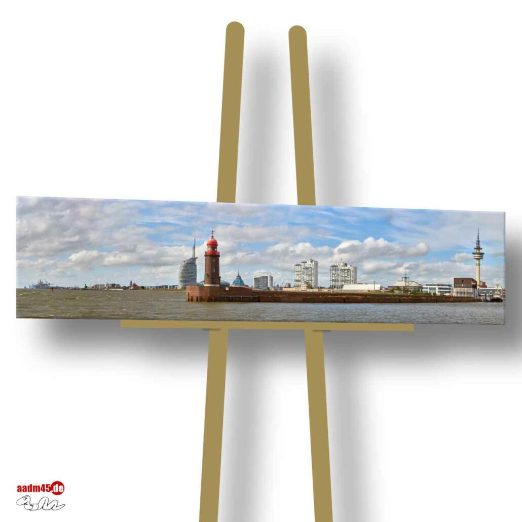 Bremerhaven Skyline mit Mole 200x50 cm Canvas