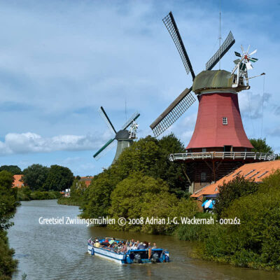 Produktbild Fotografie Greetsiel Zwillingsmühlen © 2008 Adrian J.-G. Wackernah - 001262