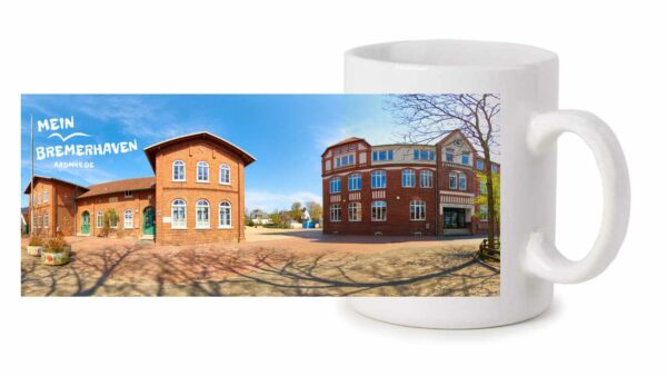 Produktbild Fototasse Mein Bremerhaven Altwulsdorfer Schule © 2021 rechts