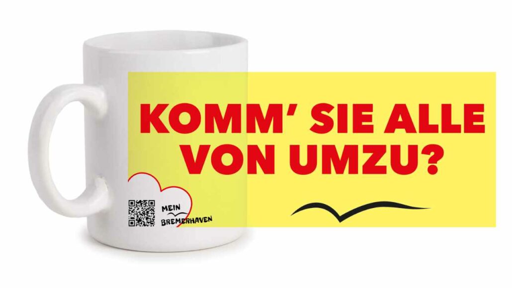 Produktbild Fototasse Bremerhavenschnack »Komm sie alle von umzu?« © 2021