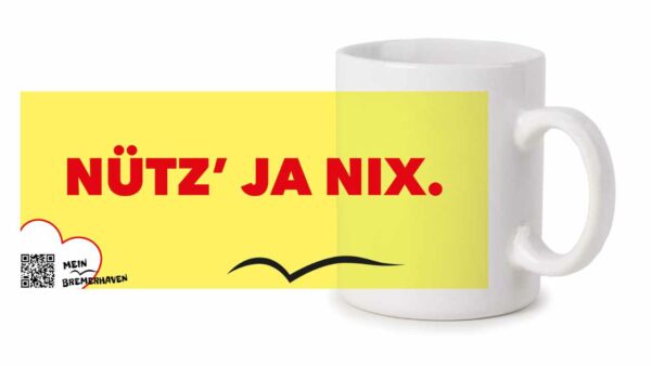 Produktbild Fototasse Bremerhavenschnack »Nütz ja nix« © 2021