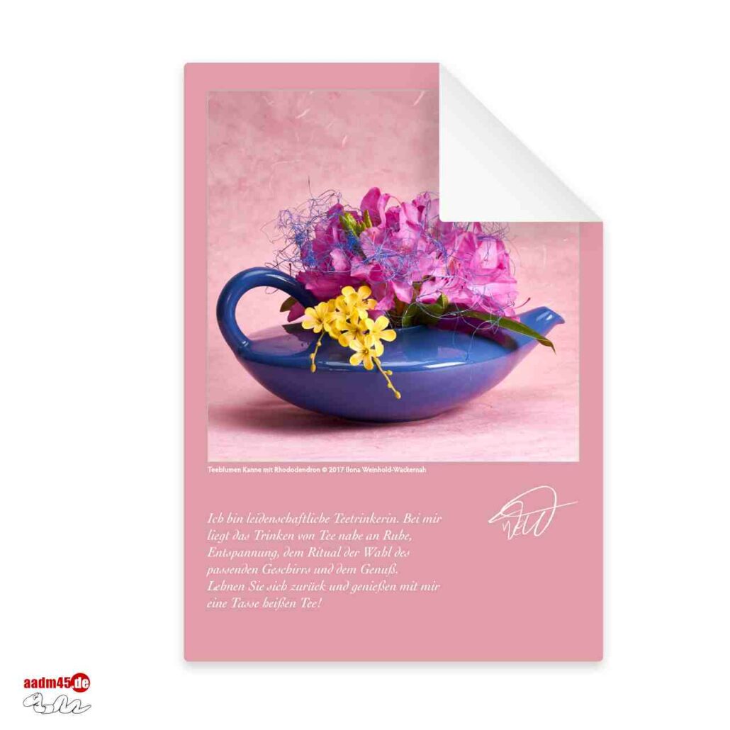 Postkarte Rhododendronblüte