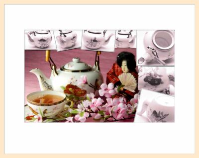 Produktbild Wandbild Teekomposition Geisha und japanische Kirsche