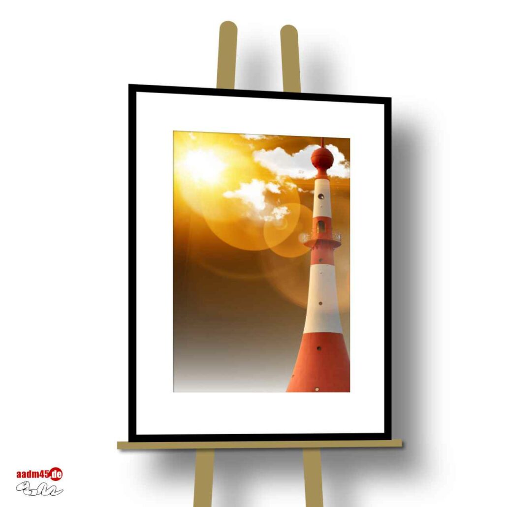 Bremerhaven Unterfeuer 50×70 cm Alurahmen