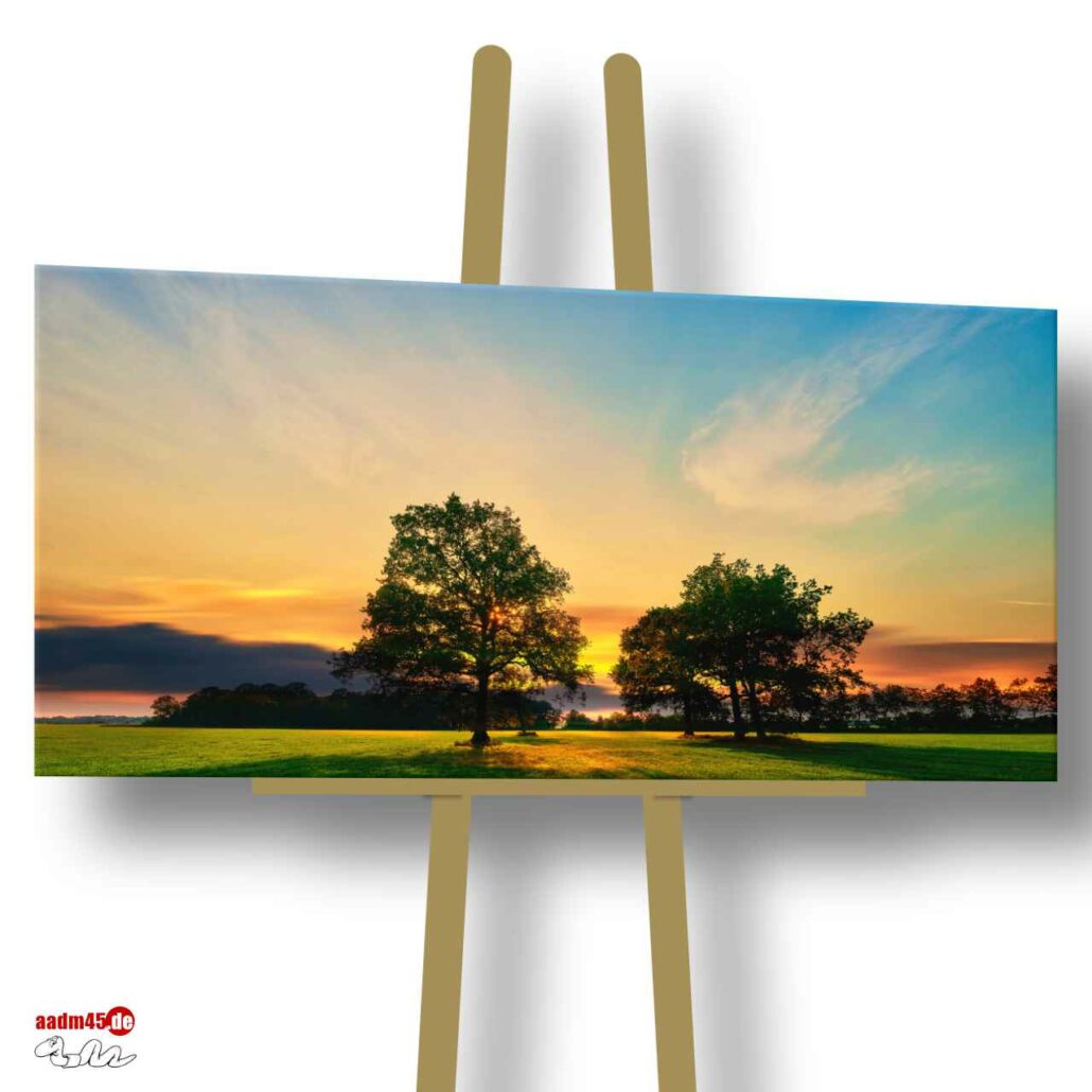 Sonnenuntergang bei Loxstedt 120x60 cm Canvas