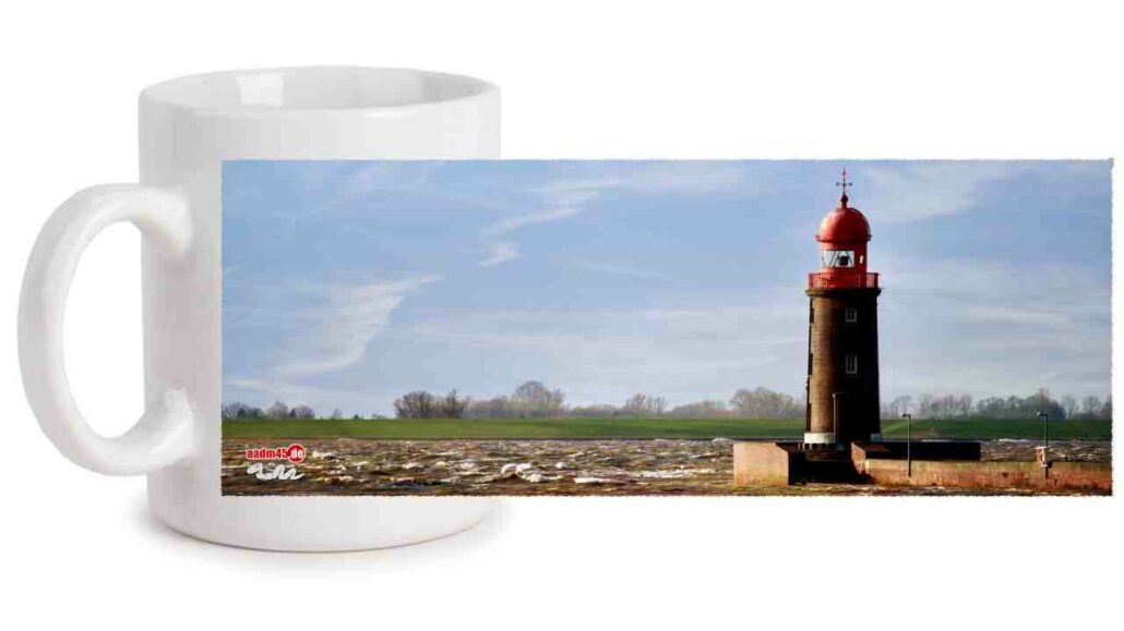 Bremerhaven Flut an der Nordmole Kaffeepott