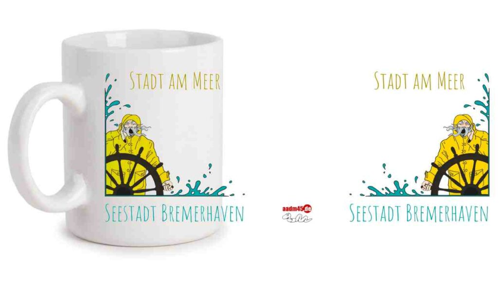 Grafik Bremerhaven Stadt am Meer Kaffeepott