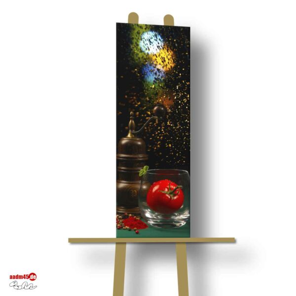 Tall Stills Tomatensaft in 30x90 cm auf satin Canvas