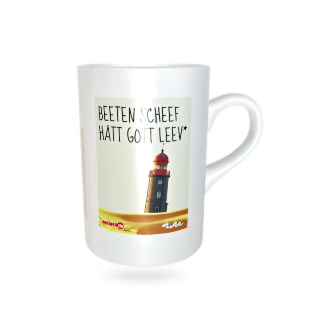 Bremerhaven Geestemole Nordfeuer Kaffeepott Serie "Beeten scheef hätt Gott leev"