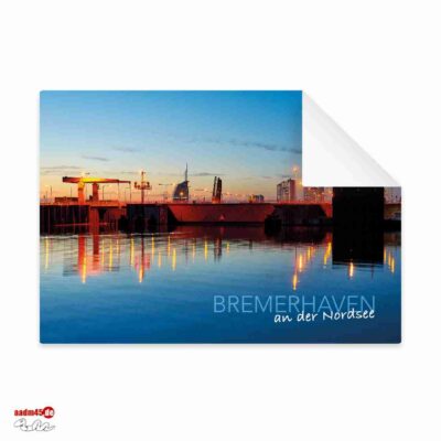 Postkarte Bremerhaven Doppelschleuse Fischereihafen