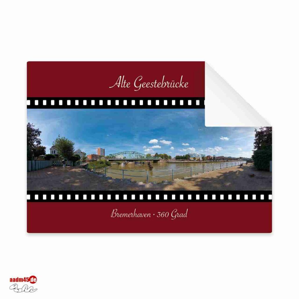 Postkarte Bremerhaven 360 Grad Alte Geestebrücke