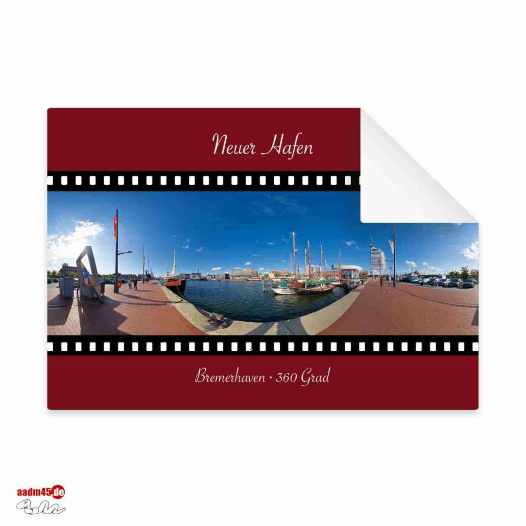 Postkarte Bremerhaven 360 Grad Neuer Hafen