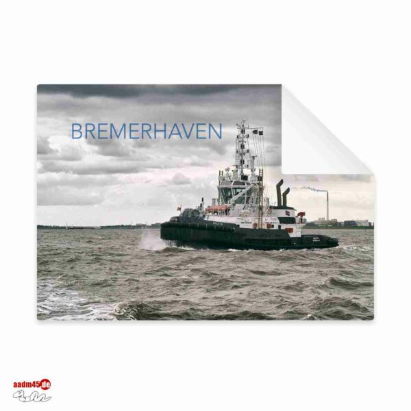 Postkarte Bremerhaven Schlepper auf der Weser