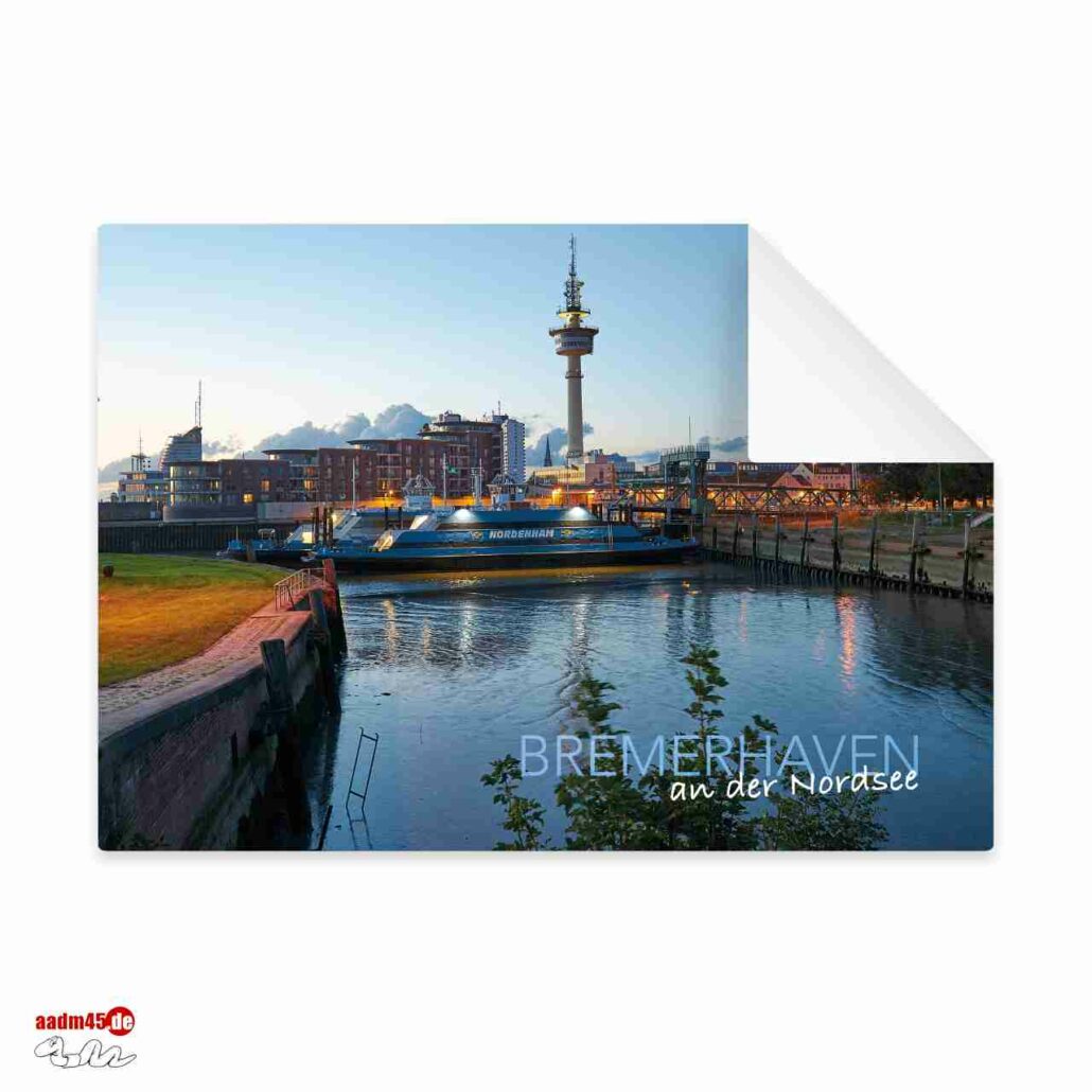 Postkarte Bremerhaven Weserfähre & Radarturm