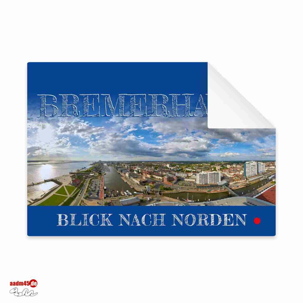 Bremerhaven Blick  nach Norden Postkarte