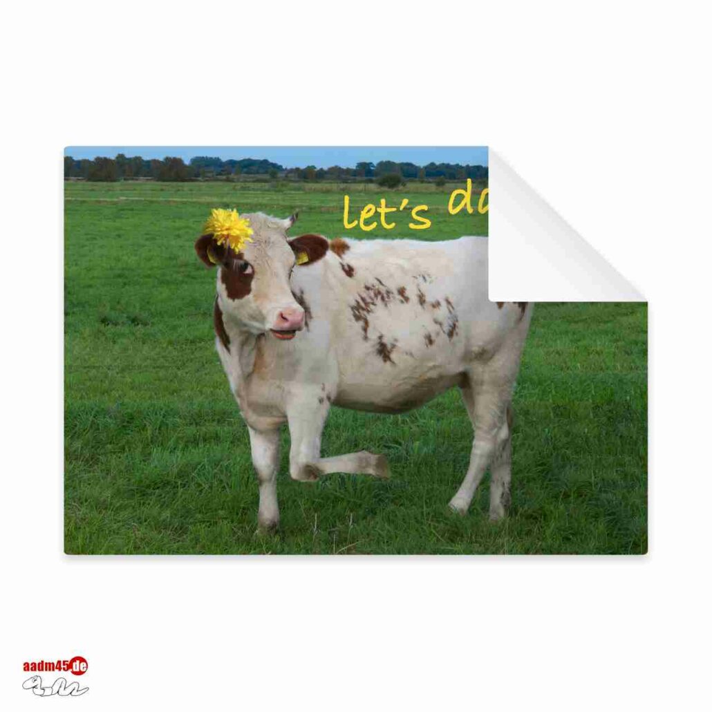 Postkarte Kuh let’s dance …